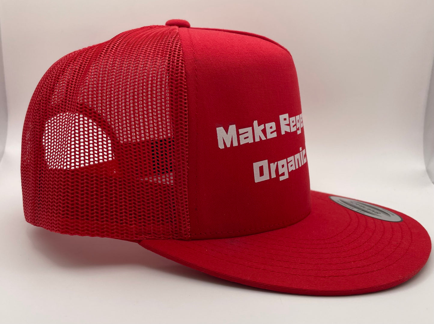 Make Regenerative Organic Again Classic Flat Bill Trucker Hat - red