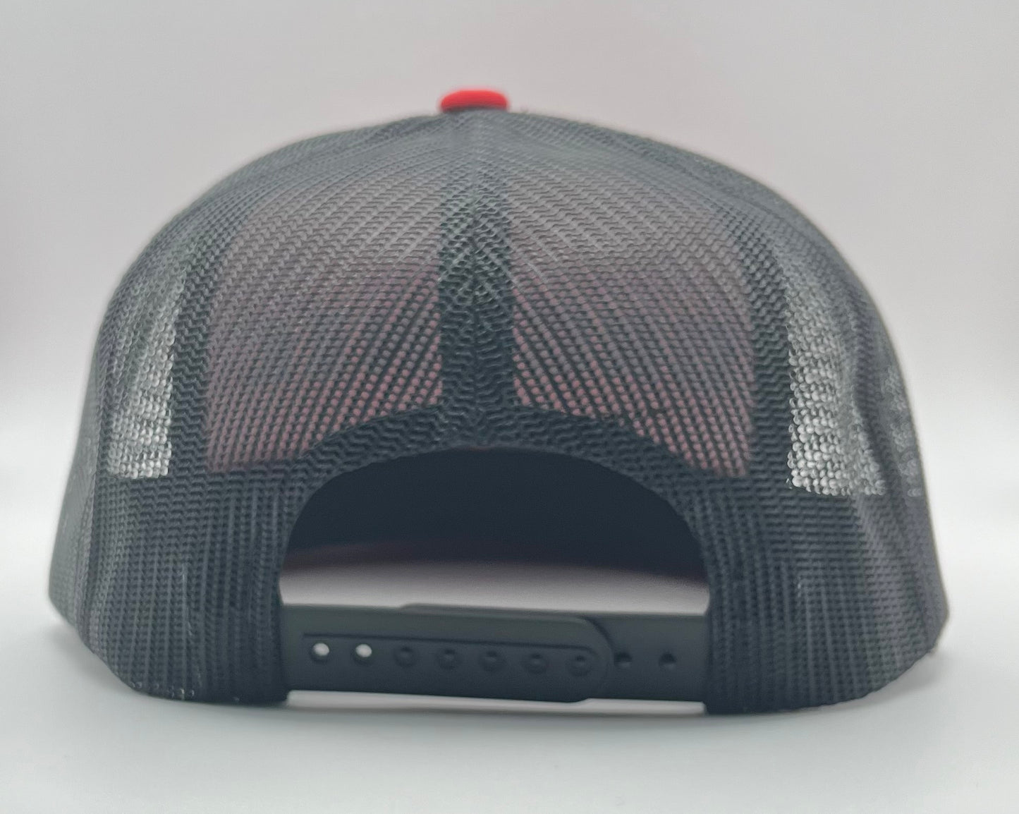 Organic AF Classic Flat Bill Trucker Hat - red & black