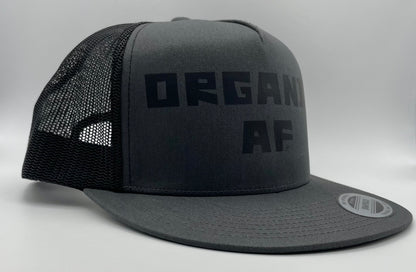 Organic AF Classic Flat Bill Trucker Hat - stealth