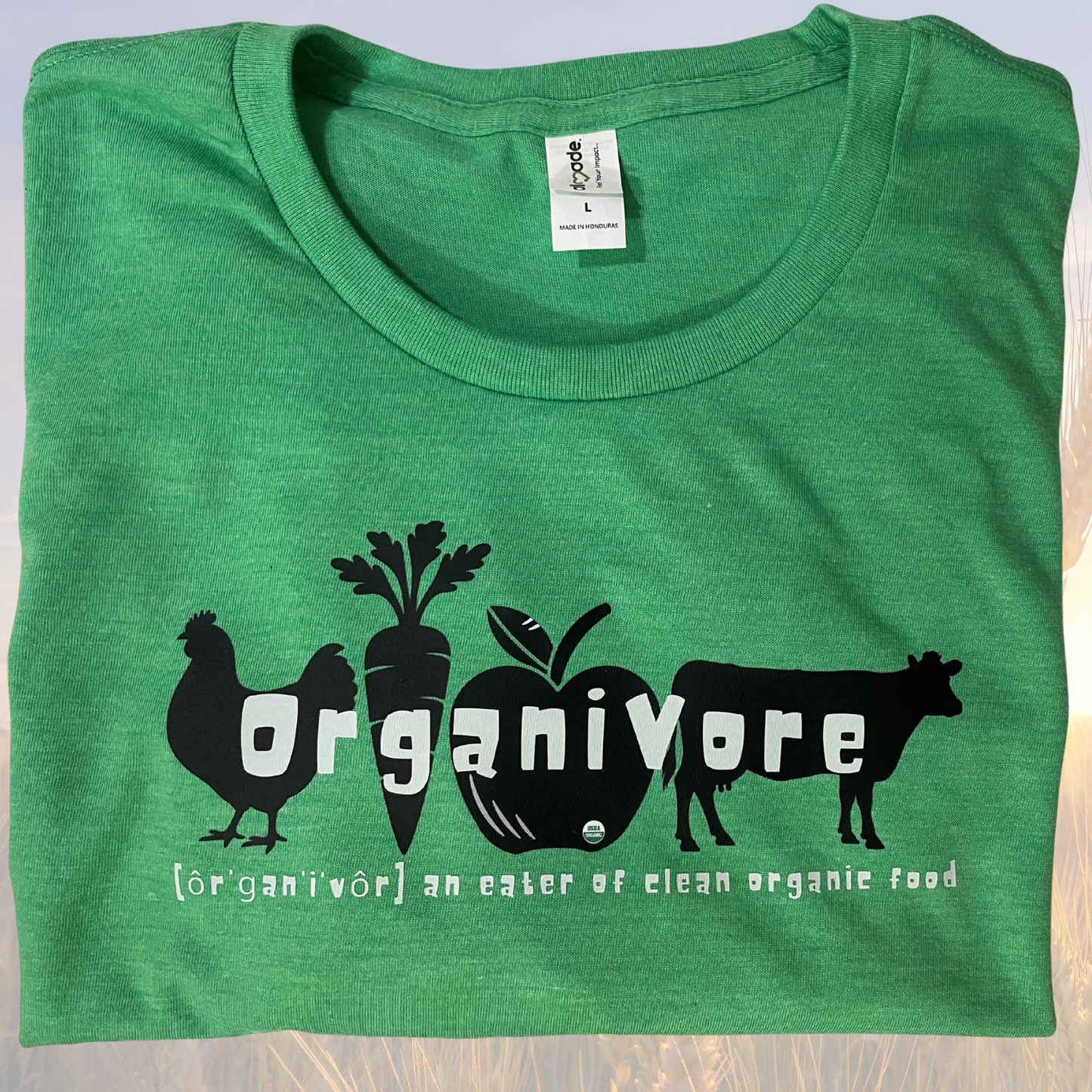 OrganiVore T-Shirt - available in green or white