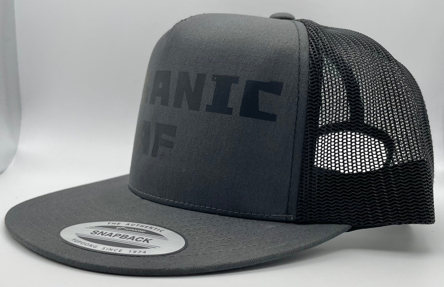 Organic AF Classic Flat Bill Trucker Hat - stealth