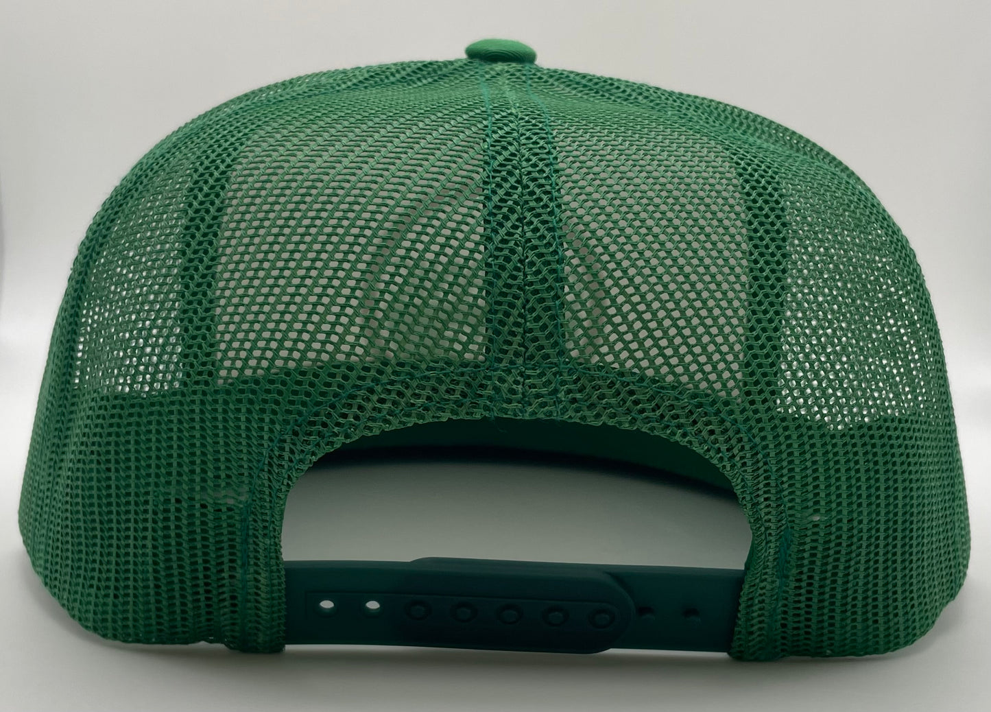 Organic AF ‘double-take’ Classic Flat Bill Trucker Hat - green & white