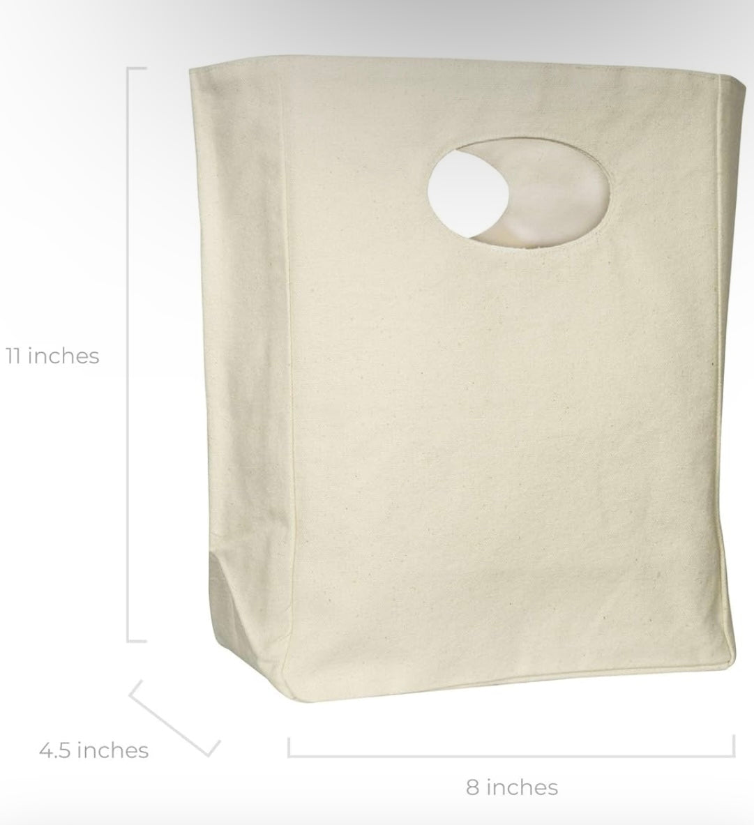Organic AF - purple heart, 100% Organic Cotton Canvas Lunch Bag, Reusable