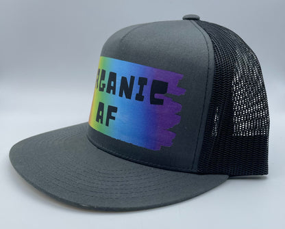 Organic AF ‘full spectrum’ Classic Flat Bill Trucker Hat - charcoal & black