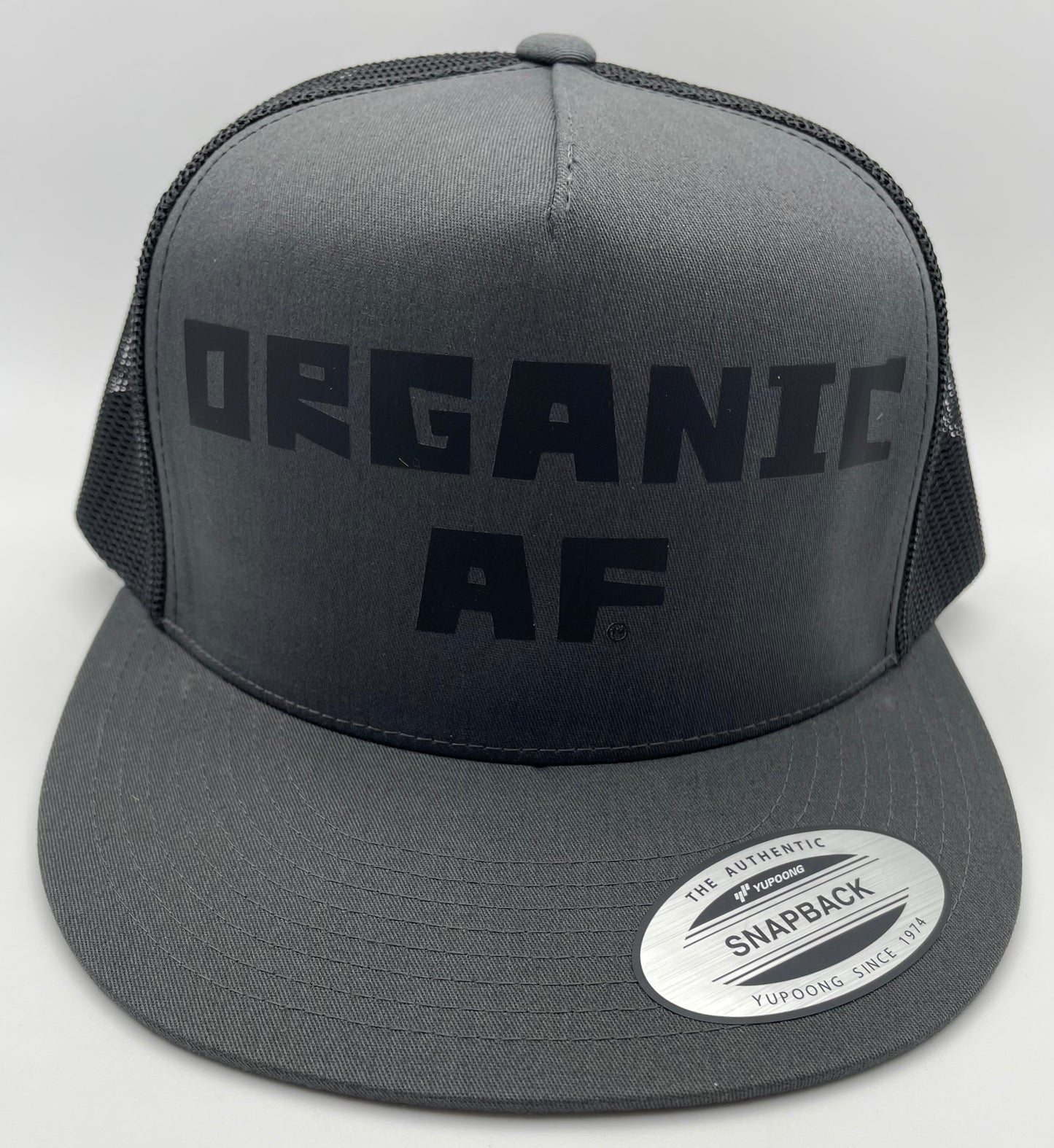 Organic AF Classic Flat Bill Trucker Hat - stealth