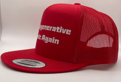 Make Regenerative Organic Again Classic Flat Bill Trucker Hat - red