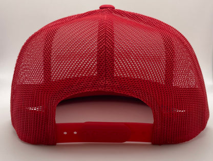 Make Regenerative Organic Again Classic Flat Bill Trucker Hat - red & white