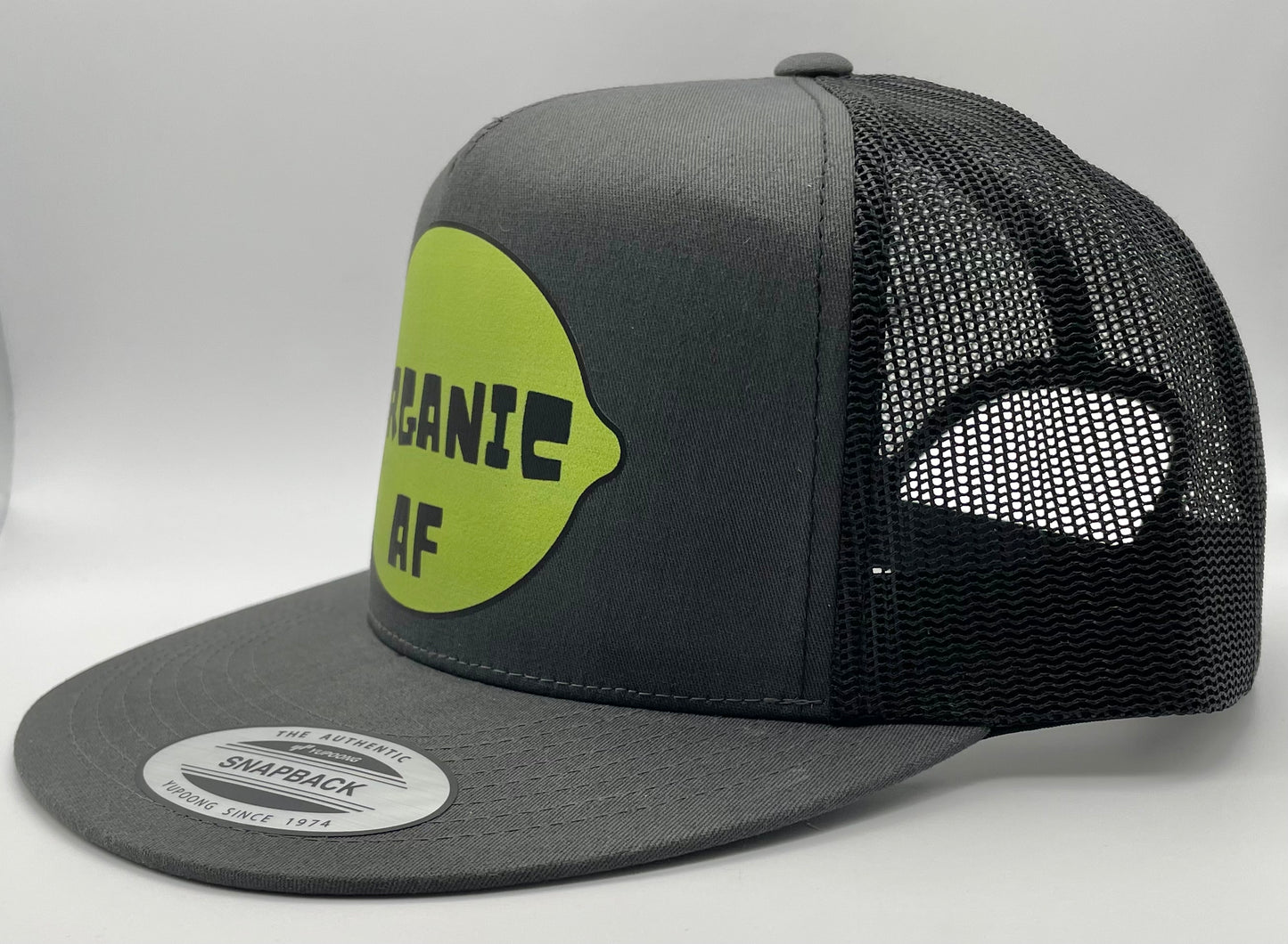 Organic AF Classic Flat Bill Trucker Hat - lime