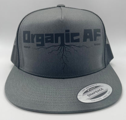 Organic AF ‘Roots’ Classic Flat Bill Trucker Hat - stealth