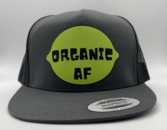 Organic AF Classic Flat Bill Trucker Hat - lime