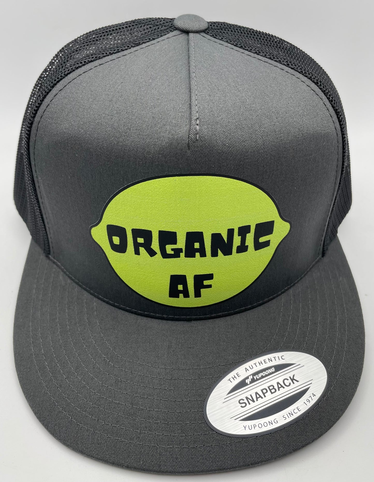 Organic AF Classic Flat Bill Trucker Hat - lime