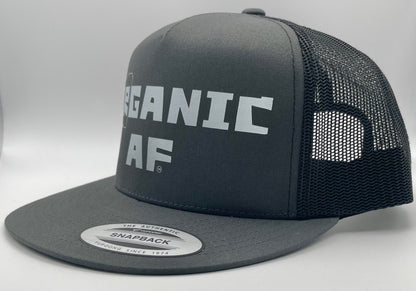 Oregon Organic AF Classic Flat Bill Trucker Hat - charcoal & black