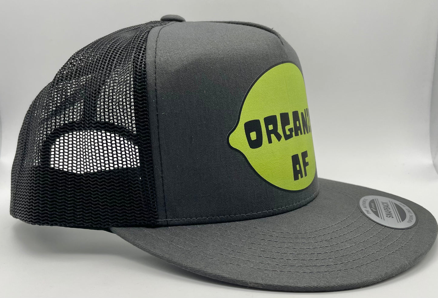 Organic AF Classic Flat Bill Trucker Hat - lime
