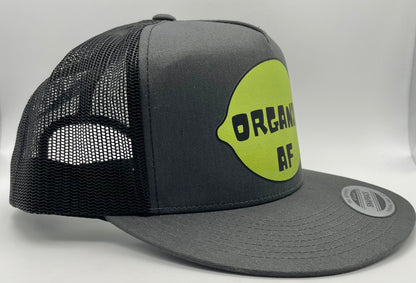 Organic AF Classic Flat Bill Trucker Hat - lime
