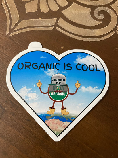 Organic is Cool - heart sticker