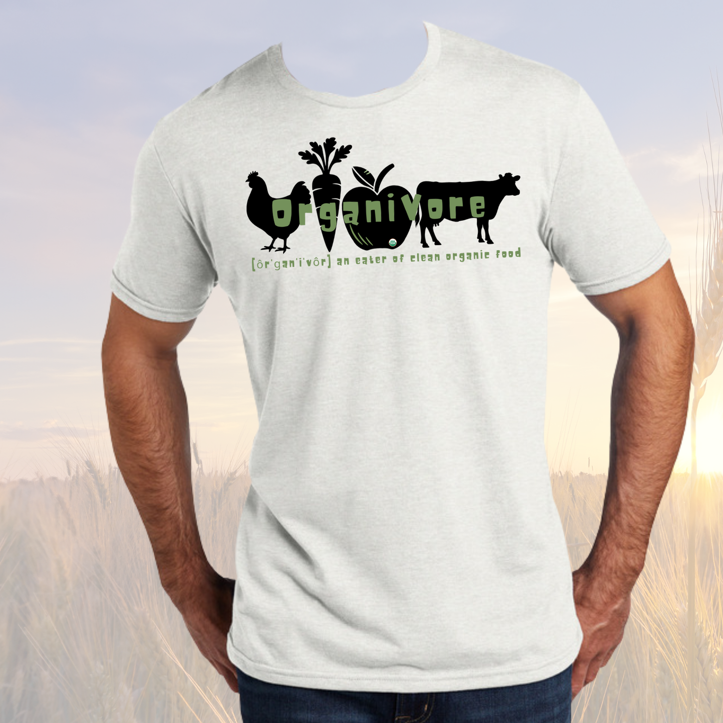 OrganiVore T-Shirt - available in green or white